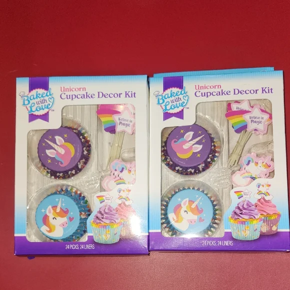 Unicorn Cupcake Decor 24 Piece- Set Of 2