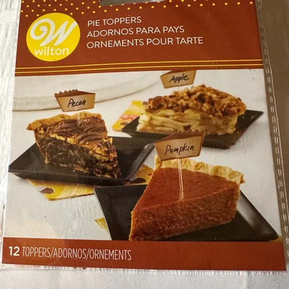 🌸$3 if bundled - 12 Wilton Pie Toppers Picks Write the pie flavors on each slice