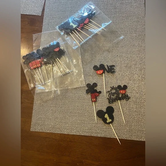 Mickey Mouse 1st birthday‎ cupcake toppers