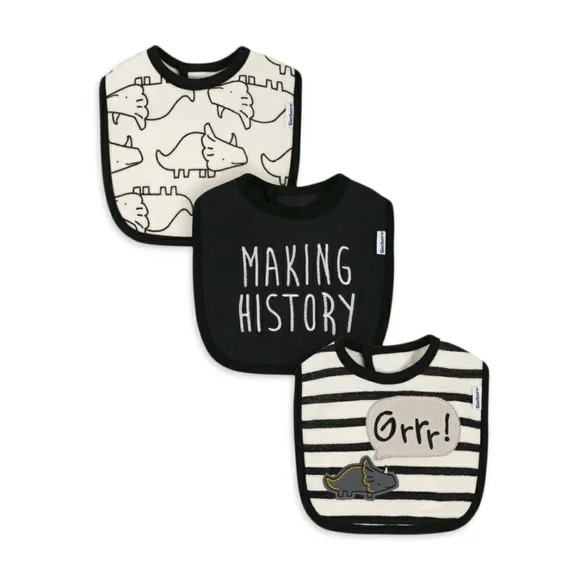 Gerber 3 pack dinosaur bibs