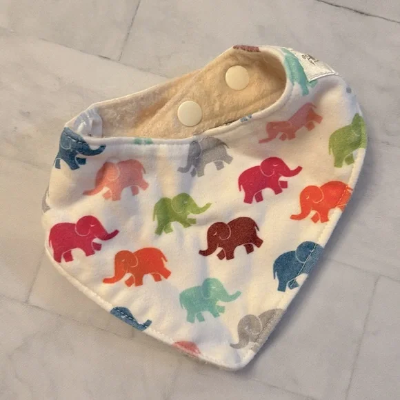 Lucky Palm Tree Organic Cotton Elephant Print Baby Bandana