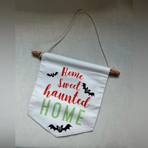 Paper Source Halloween Home Sweet Haunted Home Canvas Sign