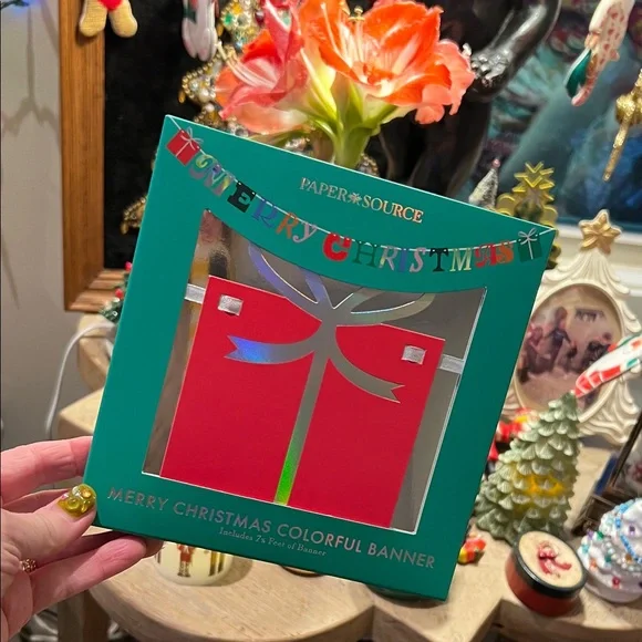 Paper Source MERRY CHRISTMAS Red and Green Christmas Banner