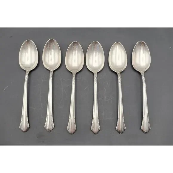 Gorham Plate 1930 LADY CAROLINE Teaspoon Set of 6 VTG Rare