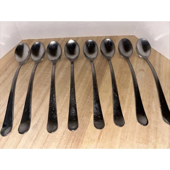 Unbranded Heavy Swan Neck Silverware Set Of 8 Teaspoons