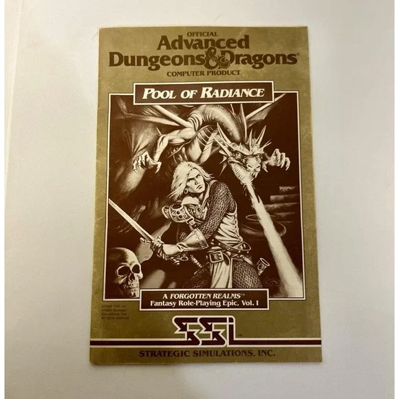 Pool of Radiance Commodore 64 Manuel Only No Box No Game