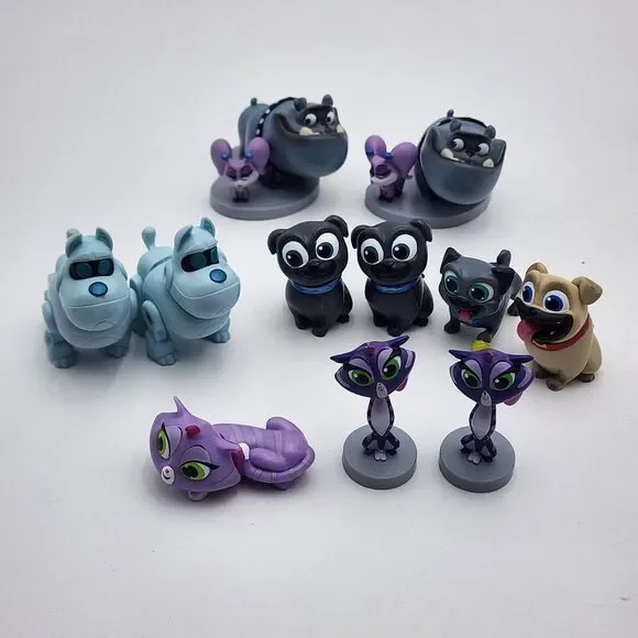 DISNEY JR Puppy Dog Pals PVC Figures Lot-of-11 Cake‎ Toppers toys