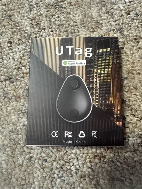UTag Black Tracker Tag Compatible with Apple Find My