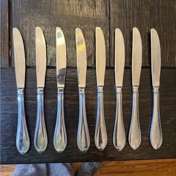 8 Dinner Knives Solid Reed & Barton Select OVAL THREAD 175th Anniversary 9