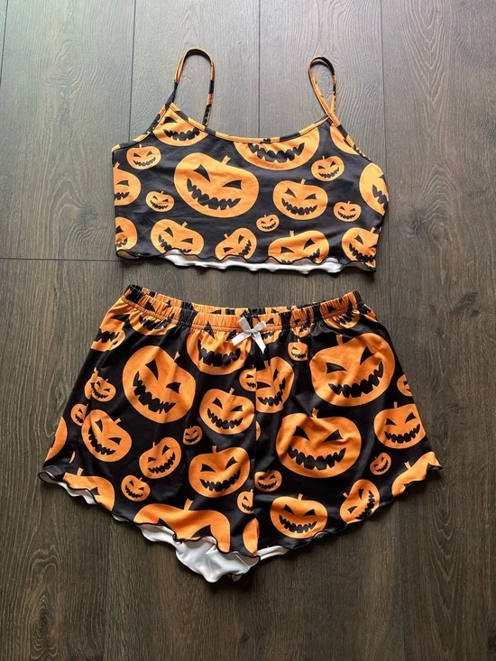 Halloween Pumpkin Matching Pajama Set