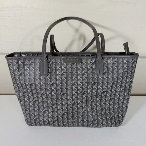 Tory Burch Ever-Ready Small Zip Tote – Zinc (Grey)