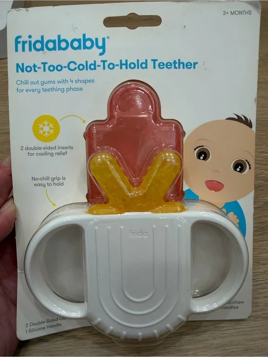 fridababy Not-Too-Cold-To-Hold Teether – White & Yellow