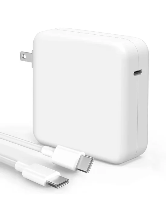 USB-C Wall Charger Adapter with USB-C to USB-C Cable - White