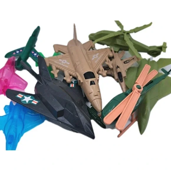Mixed Lot of Airplane Helicopter Fighter Jet Toys Cake Toppers