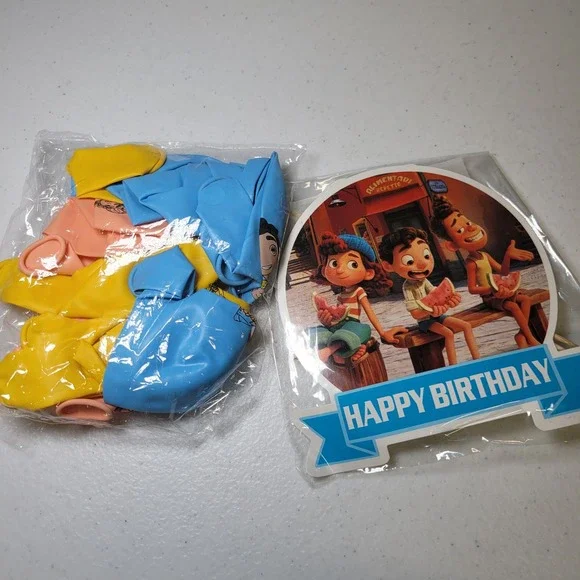 Disney Pixar Luca Birthday Party Supplies Cake Topper Cupcake Balloons Set