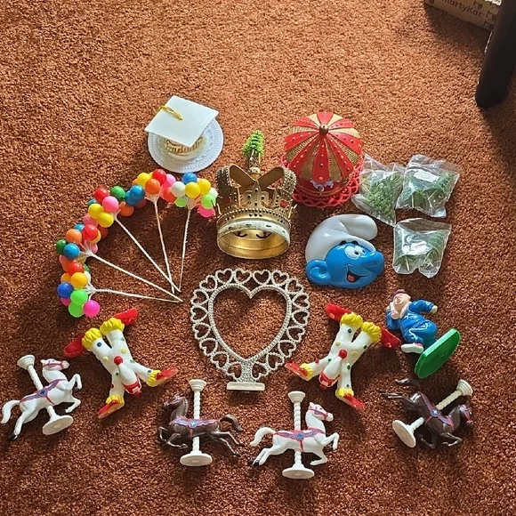 Vintage Cake Toppers 70s 80s Set