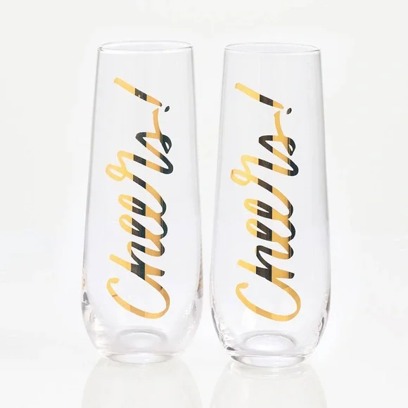 NIB Champagne Glasses “Cheers”