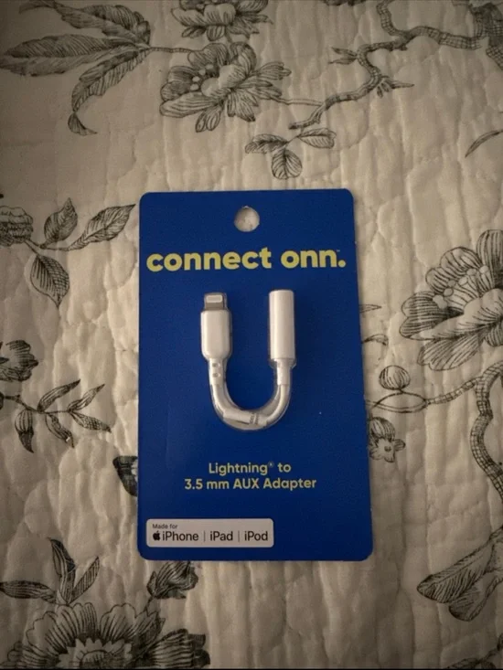 onn 3.5mm AUX Adapter - White - for Apple iPhone, iPad, iPod