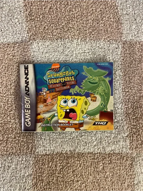 Gameboy SpongeBob SquarePants Revenge of the Flying Dutchman instruction booklet