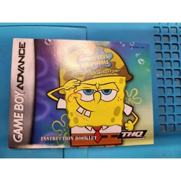 Spongebob Squarepants Battle for Bikini Bottom Gameboy Advance MANUAL ONLY!