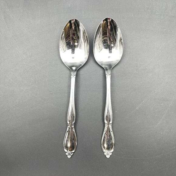 Lot of 2 Oneida Community Chantelaine Stainless Serving Spoons Replacement