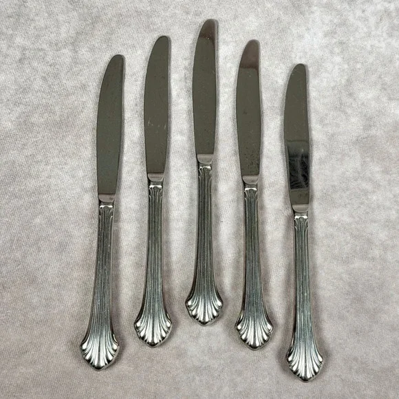 Gorham Grande Quintette Stainless Steel Dinner Knives Set of 5 Shell Design