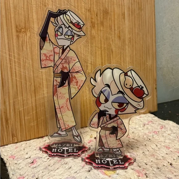 Bundle lot set 2 Hazbin Hotel Lucifer maid cafe anime acrylic figure standee