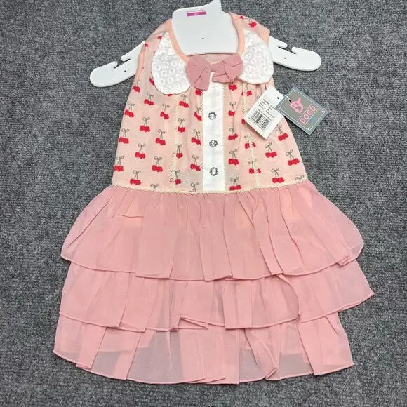 DOGO Pink Cotton Cherry Print Dress Size XL