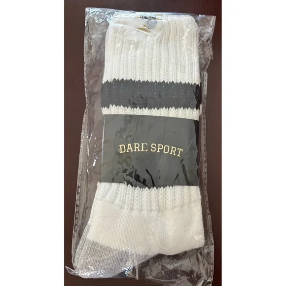 Darc Sport Wolf Patch Gym Class Socks in a white, black, and grey colorway