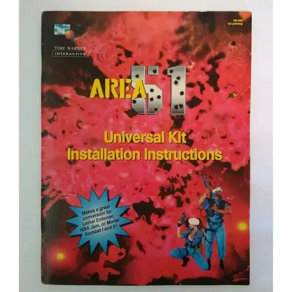Area 51 Arcade MANUAL Original 1996 Installation Instructions Video Game