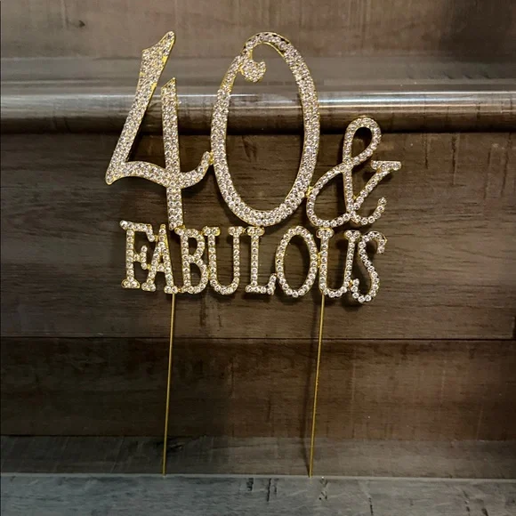Gold '40 & Fabulous' Cake Topper