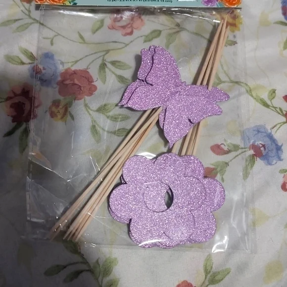 BIRTHDAY Cake Topper Flower and Butterfly