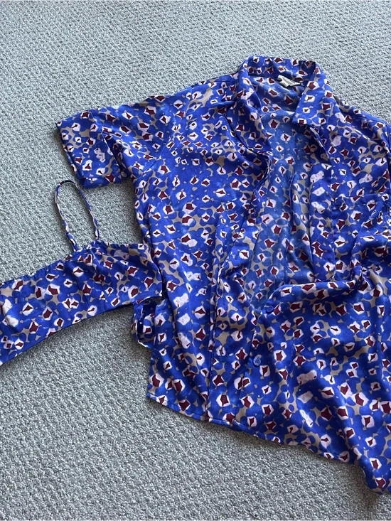 Button-up + bralette matching set