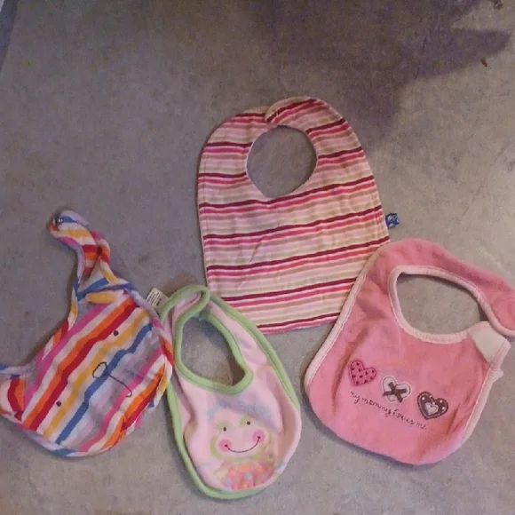 Colorful Striped and Patterned Baby Bib Set