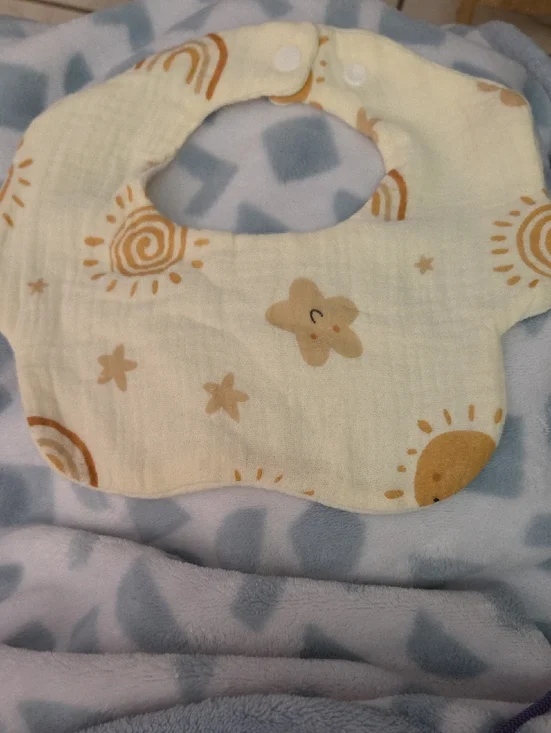 Bib Sun & Star Yellow Baby Bib - Soft Muslin NWOT
