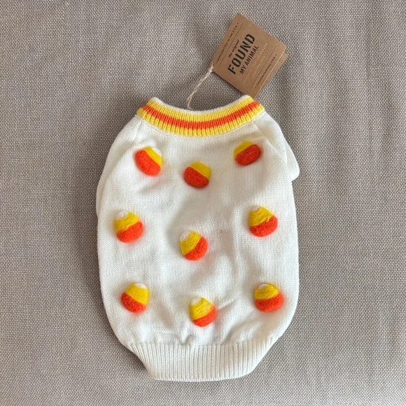 Found for Anthropologie Halloween Candy Corn Dog Sweater