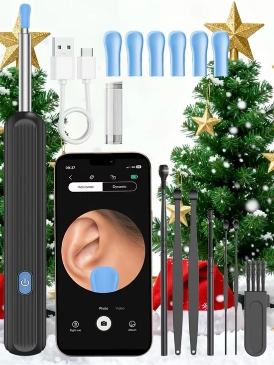 (13) Wireless Endoscope Ear Camera with Blue Tips - Compatible with Smartphones
