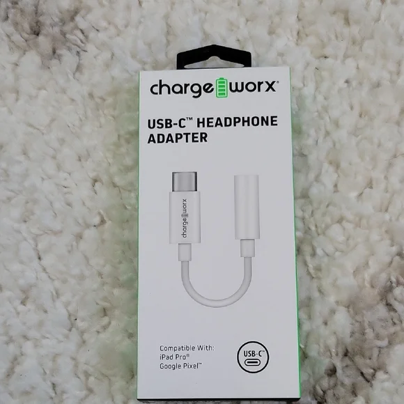 White USB-C Headphone Adapter