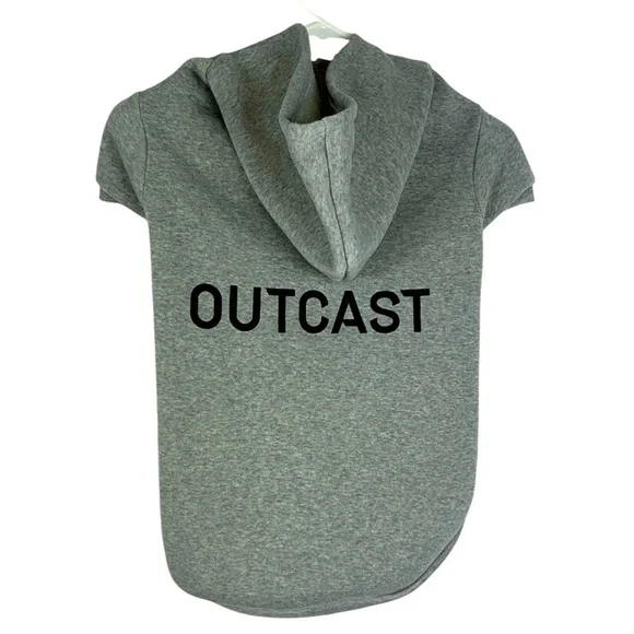 Fabdog hooded 'outcast' sweatshirt velcro close strip harness hook opening Sz XL