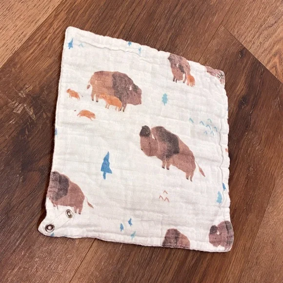 Angel Dear White Muslin Buffalo Baby Bib Infant