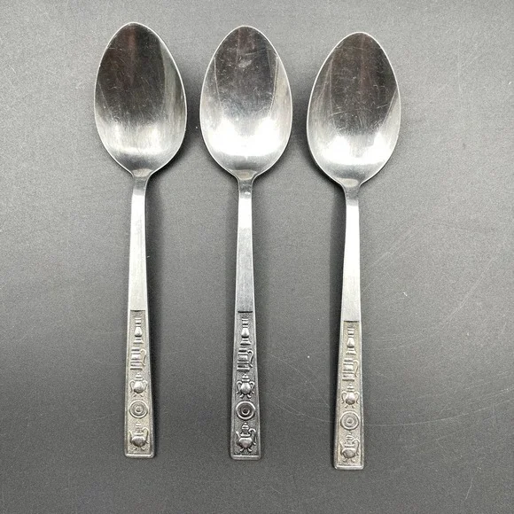Rogers Century House Japan Stainless Tablespoons Lot 3 Serving Soup Spoons