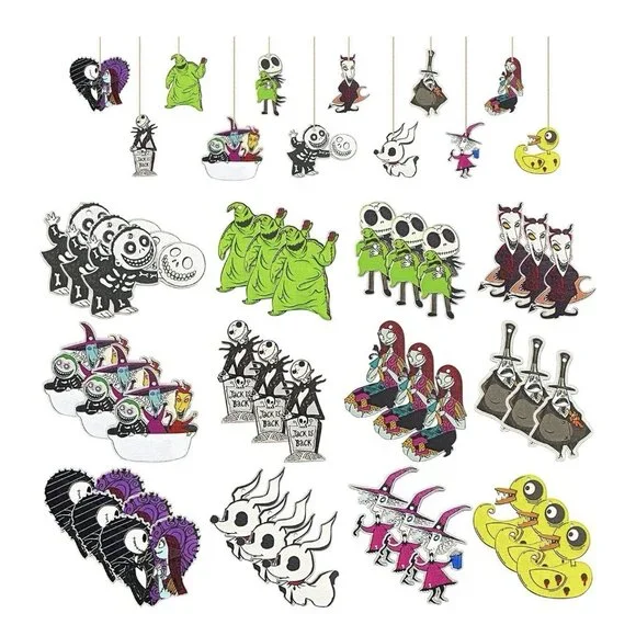 37 Pcs Halloween Christmas Nightmare Ornaments Halloween Christmas Nightmare Woo