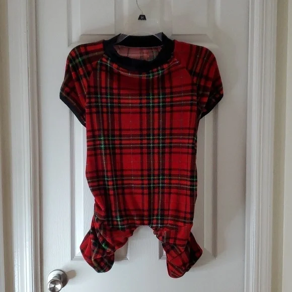 🌼Plaid Pajamas /Outfit for your Furbaby Size Large