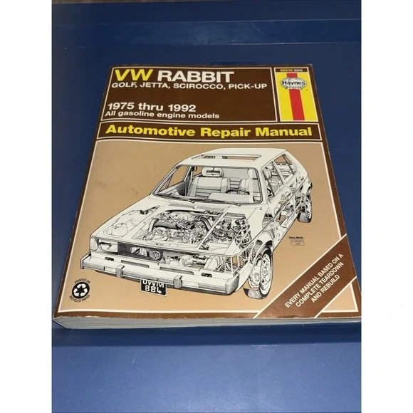 Haynes VW Rabbit Golf Jetta Scirocco 1975-92 Repair Manual 96016 Gas Engines
