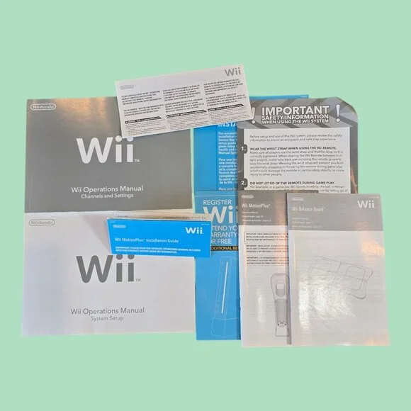 Nintendo Wii Console Operations Manuals w/ MotionPlus & Balance Board Manuals