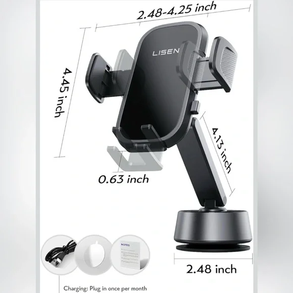 LISEN Smart Electric Car Phone Holder - New in Box & Quality Inspected