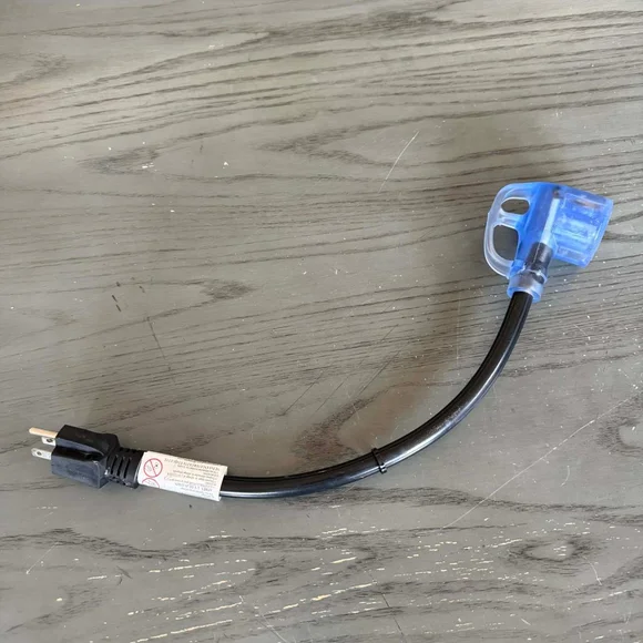 Short Power Extension Cord Adapter 2-Prong Plug to 3-Outlet Splitter Heavy Duty