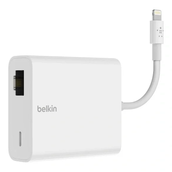 Belkin Ethernet + Power Adapter with Lightning Connector New In Box Unopened