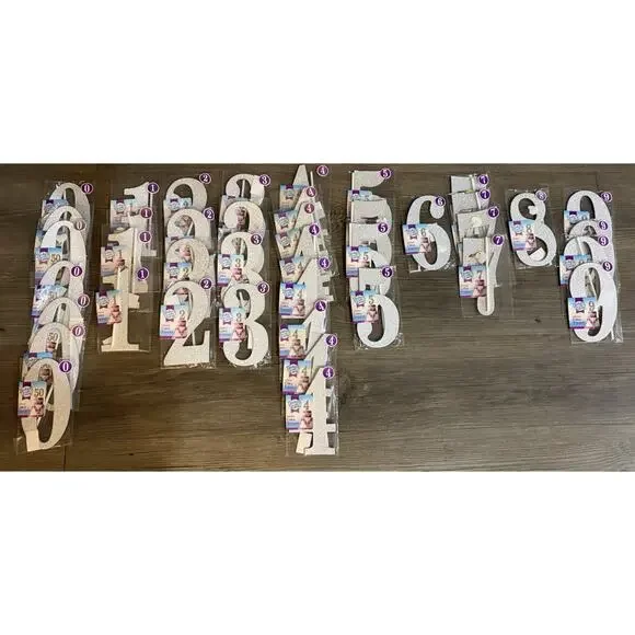 41 Pc Silver Glitter Number Cake Topper Lot 0-9 Birthday Party Anniversary