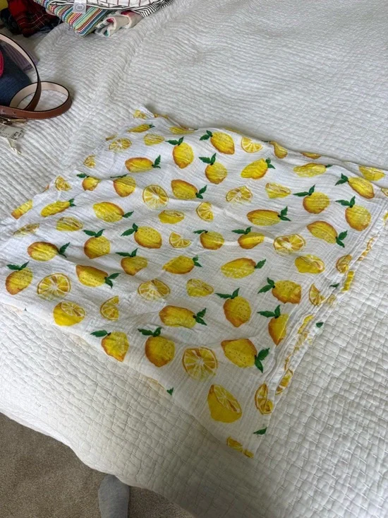 Kids Lemon Print Muslin Swaddle/Blanket - Yellow